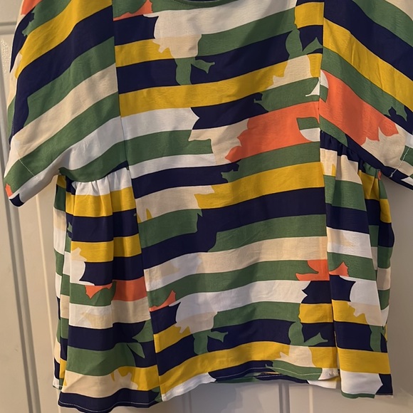 Anthropologie Maeve Milla Printed Striped Top Size XS - Picture 3 of 8